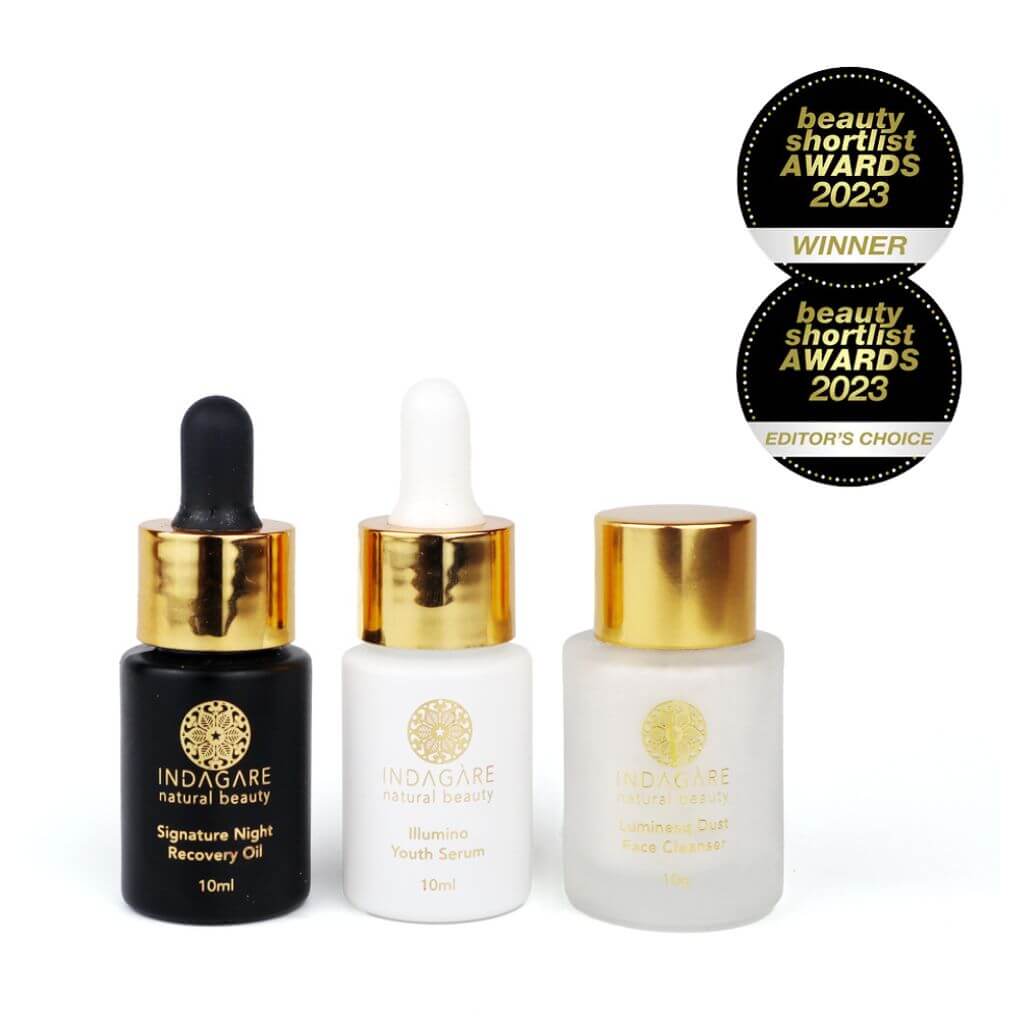 Discovery set containing our morning and night skincare set including cleanser and face oils