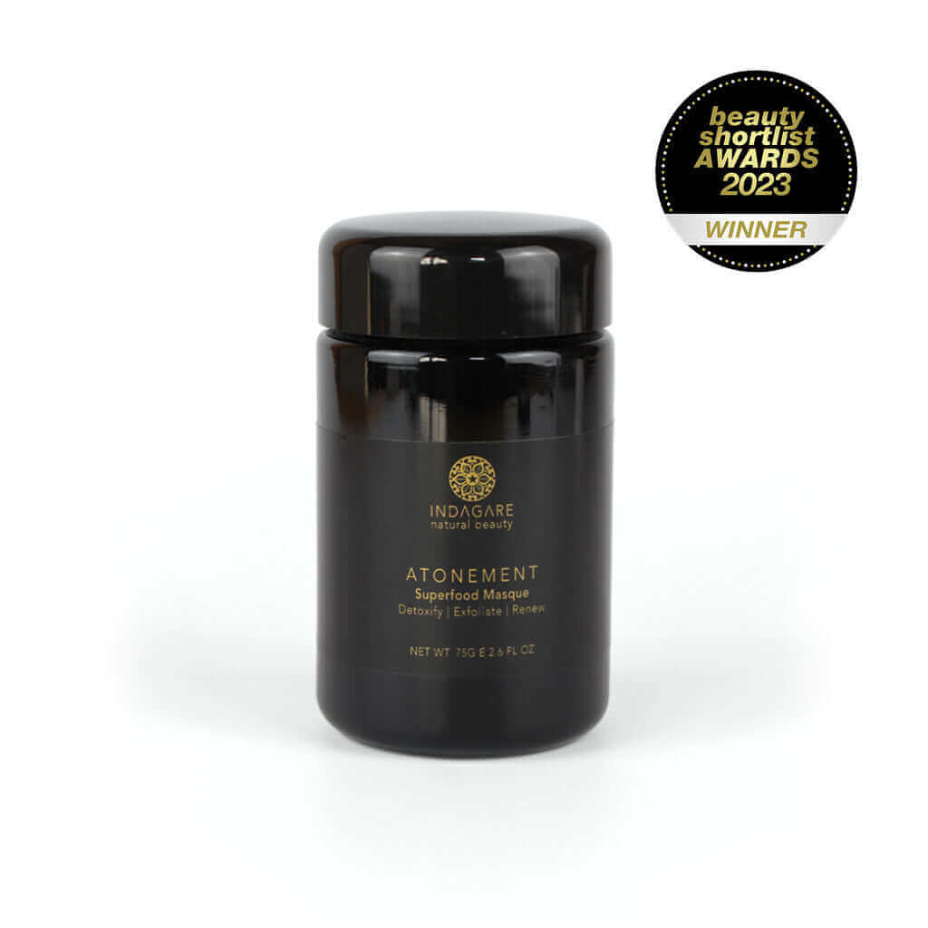 Atonement Superfood clay face mask with Rhassoul and Hibiscus to renew and rejuvenate sensitive and mature skin