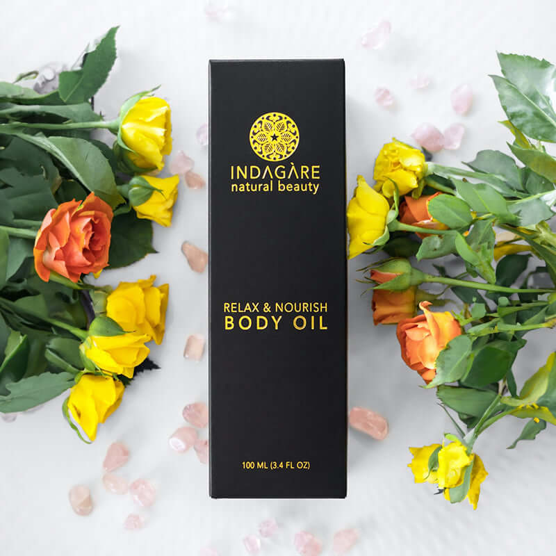 Relax and Nourish Organic Body Oil supports your skin's reparative process