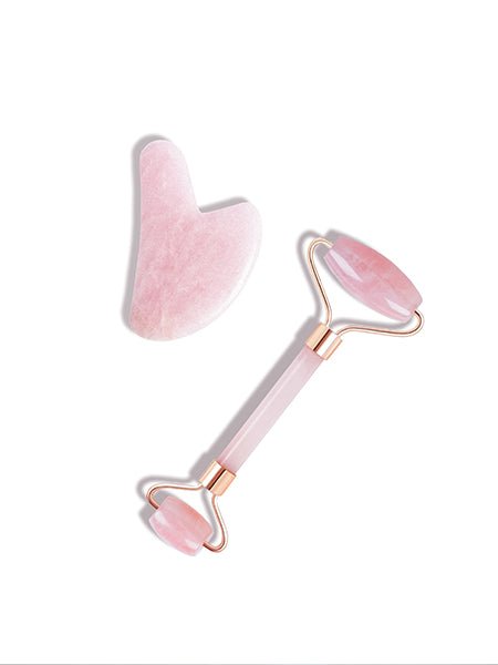 Luxury Rose Quartz Roller & Gua Sha Set - Indagare Natural Beauty