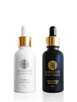 Organic Face Oil Duo Set -Illumino Youth Serum & Signature Night Recovery Oil - Indagare Natural Beauty